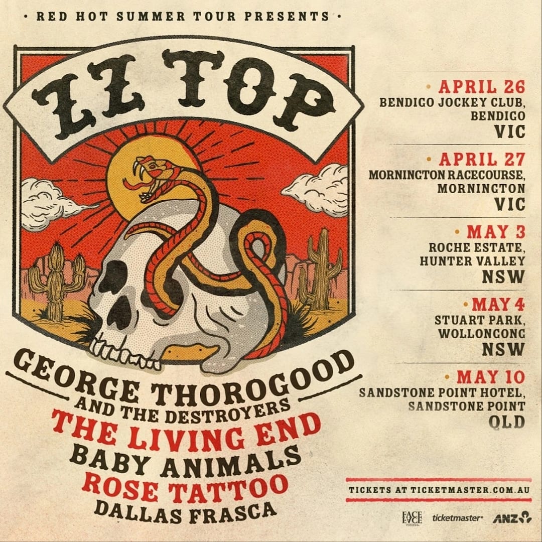 ZZ TOP Announce 2025 Australia + New Zealand Tour Dates Good Call Live