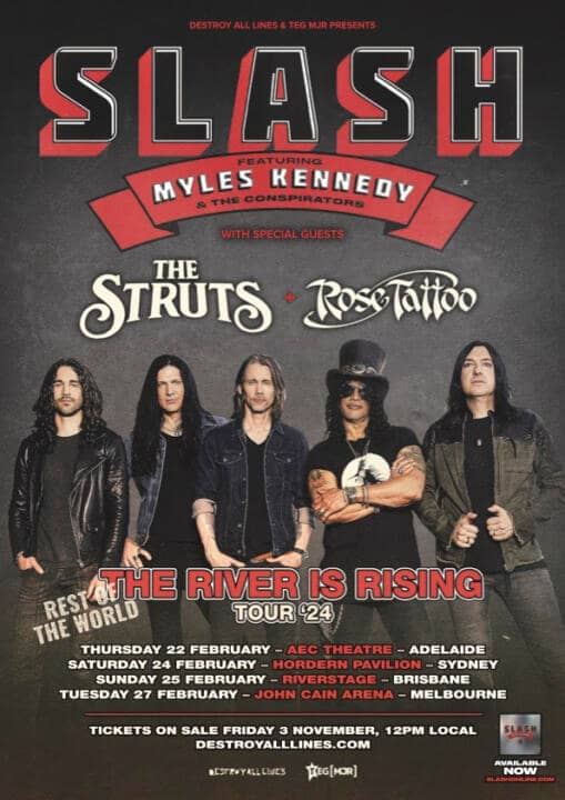 SLASH Feat. MYLES KENNEDY & THE CONSPIRATORS Announce ‘The River Is Rising: Rest Of The Wold Tour’ With Special Guests