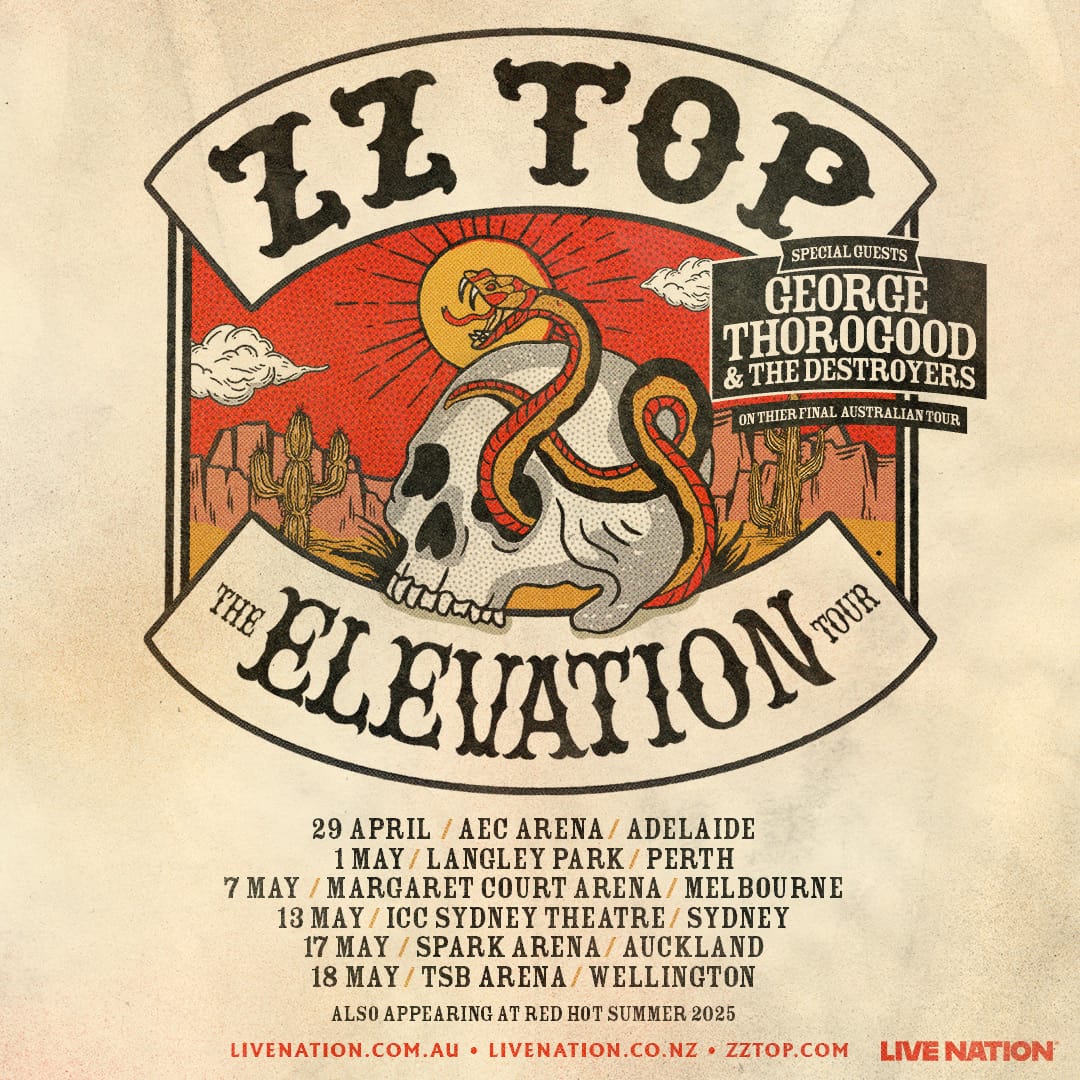 ZZ TOP Announce 2025 Australia + New Zealand Tour Dates Good Call Live